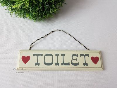 Holzschild -toilet-